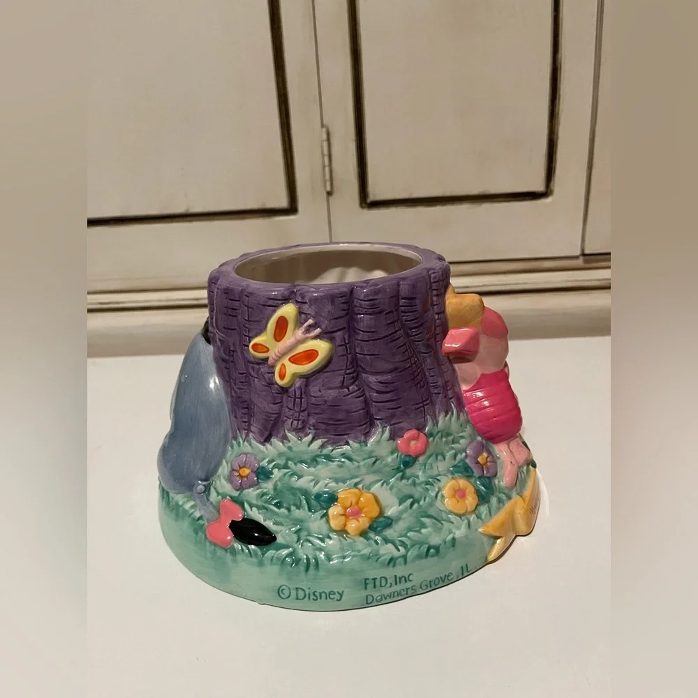 FTD Ceramic Winnie The Pooh & Friends Flower Pot Planter Container Nursery Decor